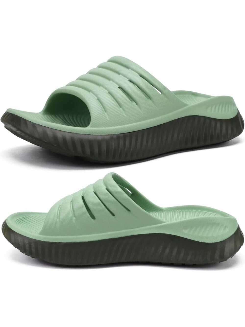 Women's Olive Green Rubber Plantar Fascistic Support,Ladies Toe Sport Sandals